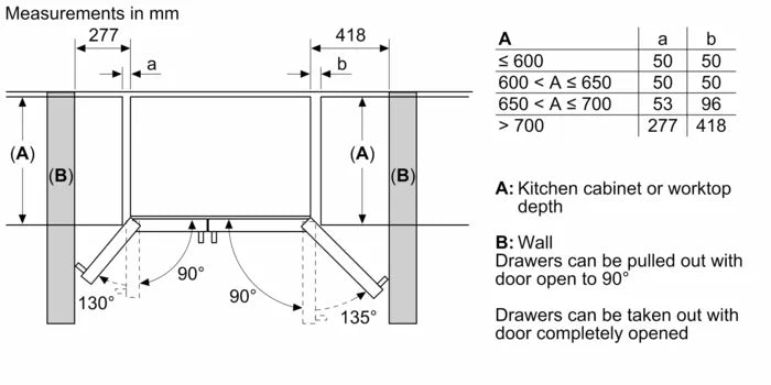 Bosch 533L Series 4 Side By Side Fridge Stainless Steel KAI93VI304