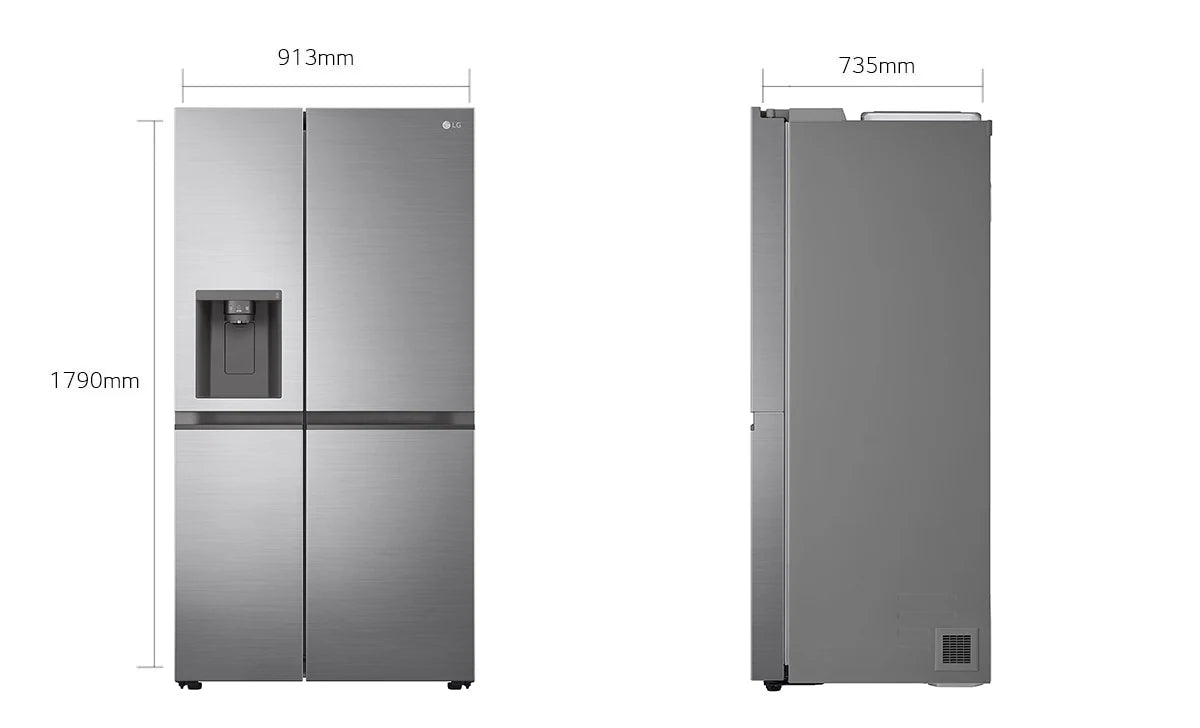 LG 617L Side by Side Fridge Platinum Silver GC-L257SLXL