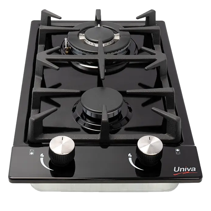 Univa 2 Burner Gas Hob Black UGH02B