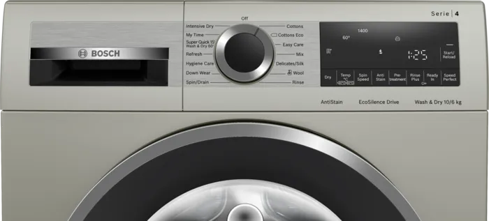 Bosch Series 4 Washer Dryer 10/6kg Silver Inox WNA254XSKE