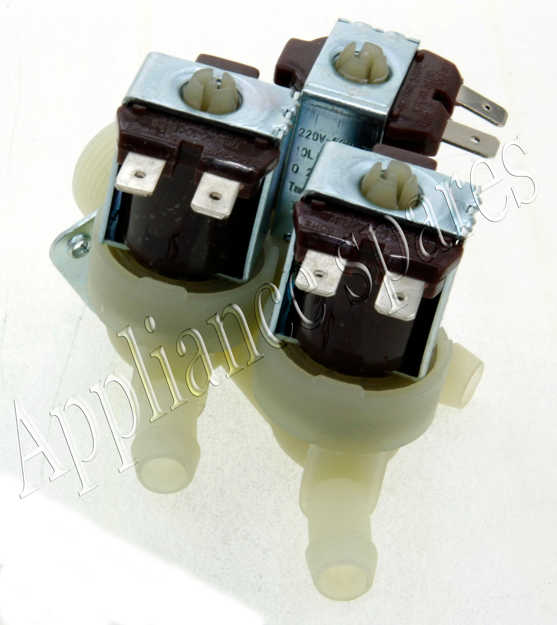 Universal Washing Machine Straight Triple Solenoid Valve (220V 10.5mm Outlet)